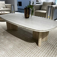 Table basse en pierre Shuxi White Hole Stone - Table basse importée haut de gamme, unique et luxueuse pour la maison