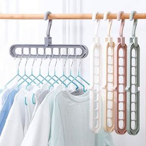 Cintre à vêtements multifonctionnel en plastique pliable à 9 trous, rotatif à 360 degrés, gain de place pour la chambre et le salon - Product Image 1