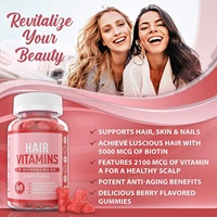 Fabricant de bonbons gélifiés naturels à la vitamine pour les cheveux 500 mcg, favorisant la croissance des cheveux, des ongles et de la peau, gommes vitaminées à la biotine