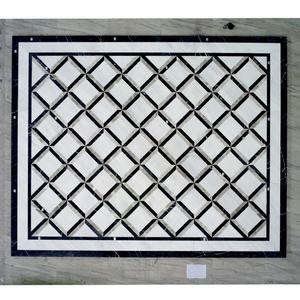 Piastrelle in Marmo Naturale Bianco e Nero con Taglio a Idrogetto, Mosaico per Pavimenti di Hall e Corridoi, Progetto di Piastrelle in Marmo - Product Image 6