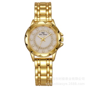 นาฬิกาควอทซ์ผู้หญิงสองสีสุดหรู หน้าปัดประดับคริสตัล สายสแตนเลส - Product Image 3