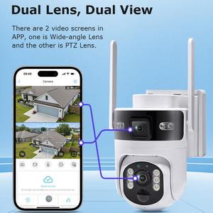 Cámara de Seguridad Exterior CMOS UBOX IP65 PTZ 4G 6MP WiFi AOV Solar con Seguimiento de Movimiento Humano, Audio Bidireccional, Color Completo y Doble Lente - Product Image 6