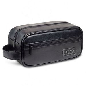 Men's Travel <b>Toiletry</b> Bag - Personalized PU Leather Shaving Dopp Kit for Business & Gifts - Product Image 1