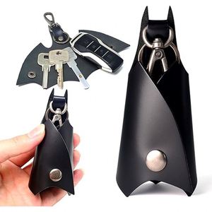 Premium Quality Bat Keychain Luxury Leather <b>Key</b> Fob Case for <b>Car</b> <b>Keys</b> Exquisite Stitching <b>Key</b> <b>Ring</b> Cover Holder Gift for Men - Product Image 1