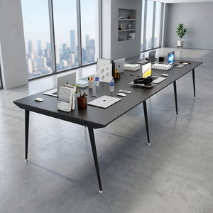 Estación de Trabajo Modular Minimalista para 6 Personas, 360x120cm, Rectangular, Patas Cónicas, Independiente, Requiere Ensamblaje, para Oficina - Product Image 3