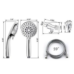 Juego de Ducha Portátil SS6701CP, Cabezal de Ducha Redondo Ajustable con Función de Lluvia y Masaje, Plateado, para Uso Doméstico - Product Image 3