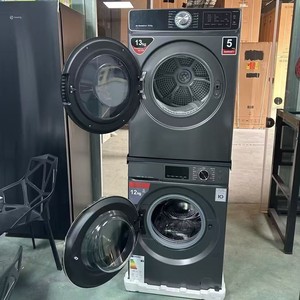 Kit de Lavadora y Secadora Apilables de 25 kg, Carga Frontal, Gran Capacidad, 12 kg de Lavado y 13 kg de Secado, Color Negro, 220V 50HZ - Product Image 4