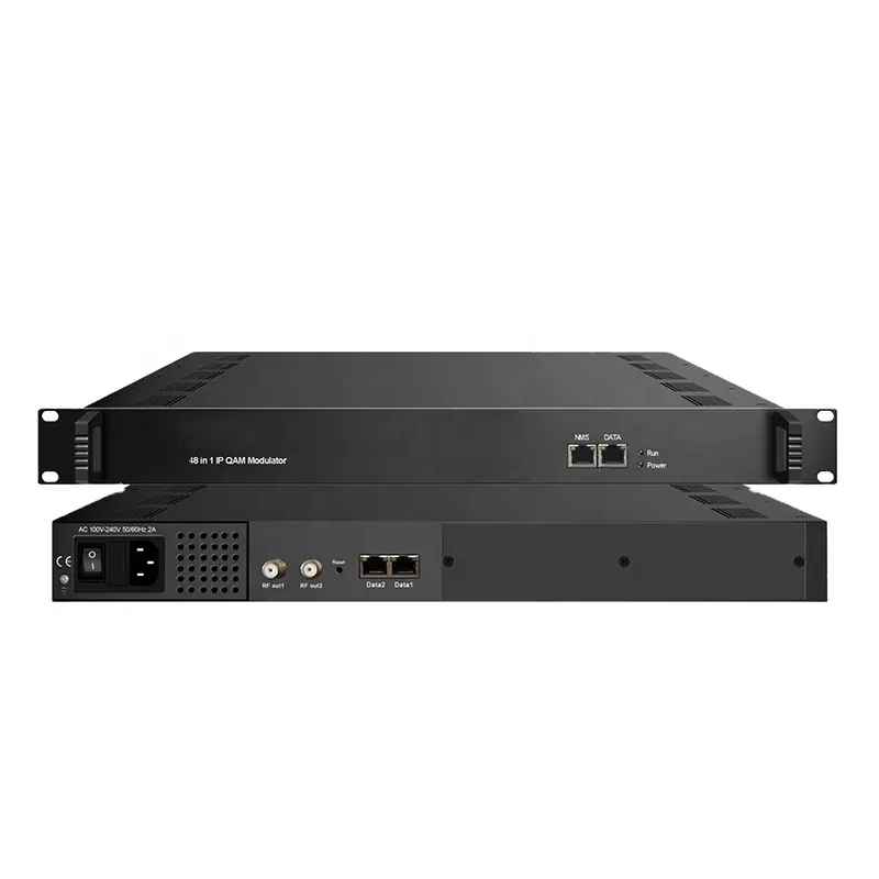 جهاز تعديل QAM بـ 4 مداخل RJ45 أو 2 SFP IP جهاز تعديل 64QAM جهاز تعديل DVB-C مع جهاز تشويش و mux