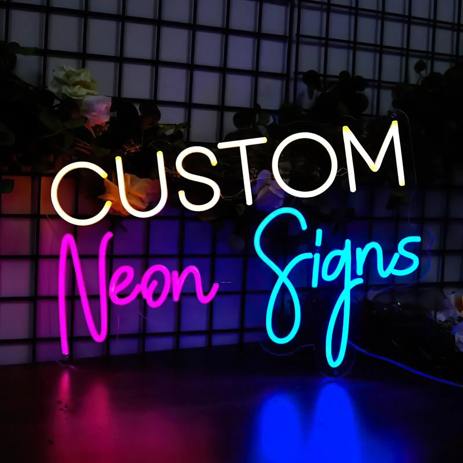 Lampu Neon kustom untuk pernikahan tanda nama belakang lampu Neon nama pribadi dapat disesuaikan untuk tanda bisnis untuk toko Salon kecantikan