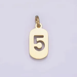 316l Stainless Steel Number 0-9 Open Script Mini Military Tags Add-On Charm For Necklace Bracelet Lucky Number