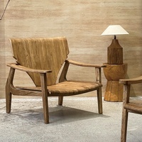 Fauteuil de loisir en bois massif de style Wabi Sabi, écologique, fauteuil moderne pour salon, bureau à domicile et salle à manger