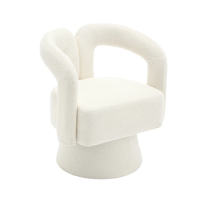 Chaises d'Appoint Pivotantes Tonneau Câlin entrepôt Américain, Fauteuils Ronds Largement Rembourrés en Tissu Moelleux pour Salon
