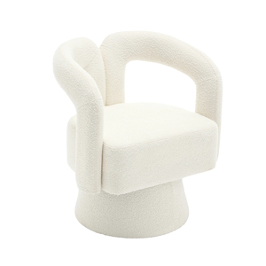 Chaises d'Appoint Pivotantes Tonneau Câlin entrepôt Américain, Fauteuils Ronds Largement Rembourrés en Tissu <span class=keywords><strong>Moelleux</strong></span> pour Salon - Product Image 5