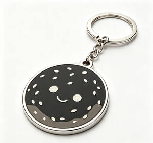 พวงกุญแจโลหะโลโก้แบบกำหนดเอง วงกลมเคลือบเงา ของตกแต่งกระเป๋า - Product Image 1