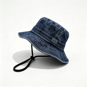 Chapeau Bob en Toile à Large Bord Anti-UV avec Sangle Mentonnière, Personnalisable, Idéal pour le Camping, la Pêche, les Sports et les Voyages – Vente en Gros - Product Image 6