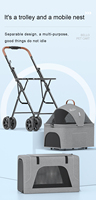 DOUHAHA Poussette pour animaux de compagnie TWINS détachable, portable, pliable, pliage à une main, légère, lavable, toutes saisons, avec 4 roues