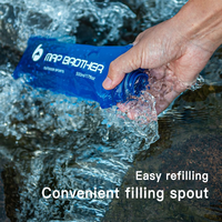 Bouteille d'eau de sport d'hydratation en TPU sans BPA de 500ml Flacon souple pliable et pliable pour le camping