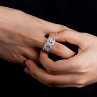 Bague de mariage pour homme, bague en moissanite S925 entièrement pavée, bijoux de haute qualité, bague en pierres précieuses VVS1, bijoux fins, styles hip-hop