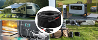 Câble d'extension pour panneau solaire 10AWG 30FT, connecteurs étanches IP68, capuchons anti-poussière, 1500V -40F 248F 30A, double fil ignifuge GF