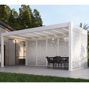 Pergola Motorizzata in Alluminio Bianco con Design Perforato, Telecomando e Dimensioni Personalizzabili - Product Image 5