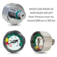 28mm Diameter Mini Scuba Diving Air Pressure Gauge Manometer 350bar and 5000psi
