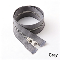 5 #   Fermeture éclair métallique à extrémité ouverte en alliage de titane, fermeture éclair simple en métal pour vêtements, manteaux, accessoires vestimentaires, en stock