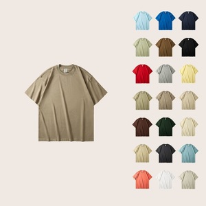 เสื้อยืดคอกลมแบบสวมใส่สบาย ผลิตในอเมริกา ผ้าฝ้ายถัก 100% ทรงโอเวอร์ไซส์ สีพื้น แขนสั้น ผ้าไม่ยับ น้ำหนัก 305 กรัม - Product Image 1