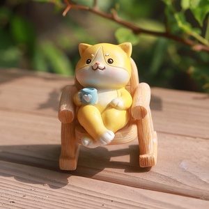 Knick-Knacks Roogo dessin animé Animal chaise à bascule ornement temps calme maison bureau décoration mignon cadeau Design 2025 <span class=keywords><strong>tendance</strong></span> - Product Image 1