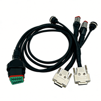 Câble de diagnostic robuste sur mesure avec connecteur multi-contacts vers deux connecteurs D-Sub