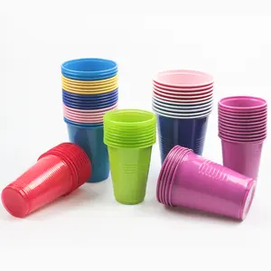 Colorful Cup Disposable Plastic Tableware 75mm Top Diameter PP Plastic Cup