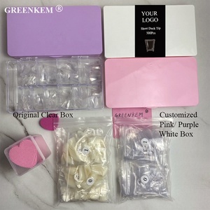 Nouvelle Tendance 2023 : Capsules d'Acrylique Françaises pour Extension d'Ongles, Demi-Couverture, Forme Bec de Canard - Product Image 6