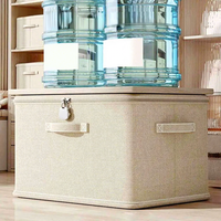 Grande boîte de rangement pliable moderne empilable avec serrure (personnalisable) et poignée, organisateur de vêtements sécurisé, panier de rangement lavable