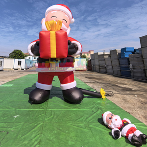 Santa Claus inflable comercial para decoración navideña de exteriores con caja de regalo, publicidad inflable. - Product Image 6