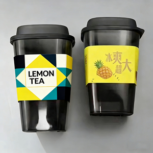 Gobelets en plastique PP rigide pour thé au lait à bulles, jus, avec couvercles, design de logo personnalisé, 360/500/700 ml - Product Image 5