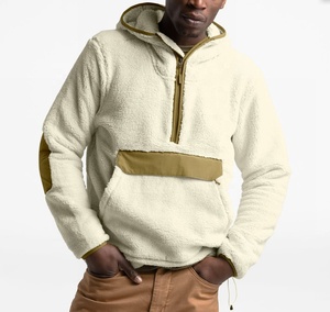 <strong>Lined</strong> Quarter Zip Custom Blank <strong>Men's</strong> <strong>Sherpa</strong> Fleece Pullover <strong>Hoodie</strong> with Letter Pattern Digital Printing Winter Warm Eco-Friendly - Product Image 2