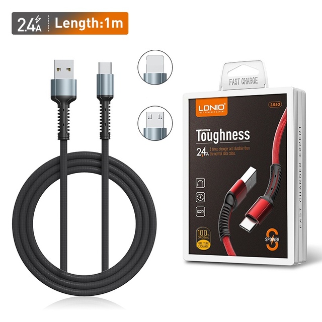 LDNIO 2.4A Usb Cable 1/2 Meter Mobile Phone Data Cable Fast Charging Cable LS63/LS64