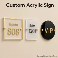 Plaque de porte personnalisée en acrylique, plaque signalétique de bureau, numéro de pièce mural, logo personnalisé, impression UV, directement de l'usine