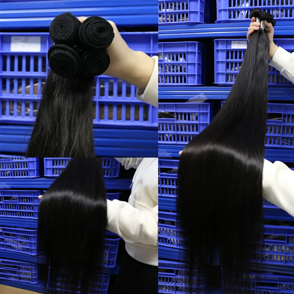 Capelli umani brasiliani lunghi 40 42 44 50 pollici di alta qualità non trattati, capelli lisci brasiliani con cuticola dei cape
