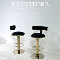 Chaises de bar modernes, tabourets de bar en métal, avec accoudoirs, en acier doré, mobilier de restaurant pour cuisine, option OEM ODE acceptée, tabouret de bar pivotant