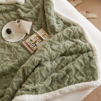 Couvertures à carreaux à double couche en peluche solide en flanelle de polyester épais et chaud et Sherpa pour l'hiver
