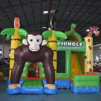 Maison gonflable de la jungle 5.6x5x4 mètres toboggan gonflable de gorille et château de saut