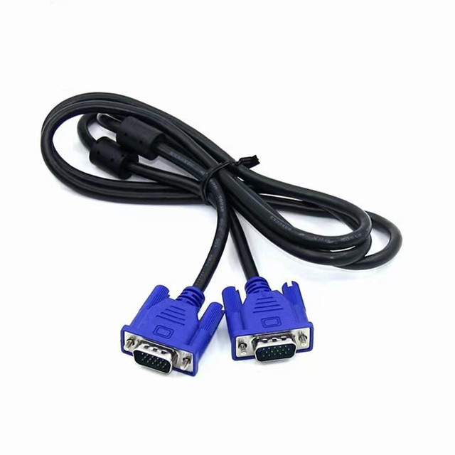 Custom VGA Cable D-Sub 15 Pin Male to Male 1.5m Triple Shielded 3+6 Coaxial 1080P Full HD Video Cord for Computer Monitor