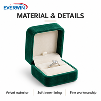 Boîte à bijoux en velours élégante et durable avec logo personnalisé de qualité supérieure pour bague, collier, bracelet, emballage cadeau et présentation en magasin