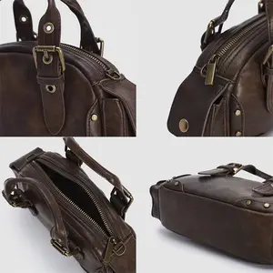 # PA0919 Bolsa de couro pu vintage com alça ajustável, bolsa feminina clássica de luxo, bolsa de couro de alta qualidade