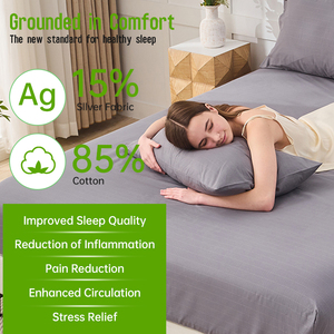 15% Tinh Khiết Bạc 85% cotton căn cứ Khăn trải giường khách sạn thoáng khí bệnh viện Tương thích tốt hơn ngủ trái đất kết nối giường được trang bị - Product Image 2