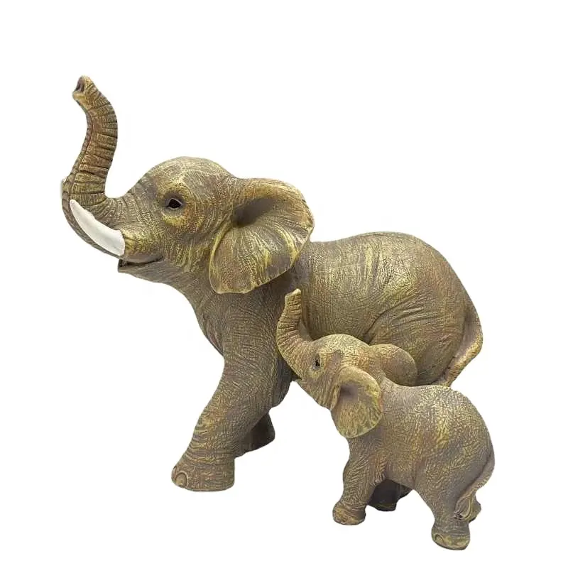 Nueva artesanía de resina de elefante para madre e hijo, regalo creativo para sala de estar, escritorio, oficina, decoración del hogar y adornos decorativos