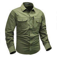 Chemise à séchage rapide pour hommes Chemise tactique à manches longues respirante et extensible pour la randonnée, l'escalade et la chasse Chemise décontractée formelle