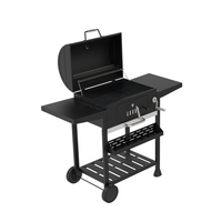 Four à barbecue moderne en fer pour jardin, camping, fête en plein air, hauteur réglable, petit chariot à charbon pliable, barbecue à allumage automatique
