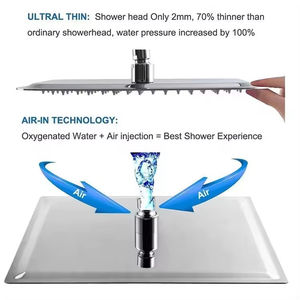 Ensemble de douche à poignée unique en laiton caché, best-seller en Amérique du Sud, avec noyau de vanne en céramique, pomme de douche rectangulaire à grande surface - Product Image 4