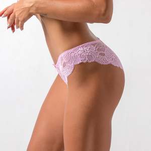 I-0152 Hot Sale <b>Sexy</b> Solid Thongs Lace <b>Women's</b> <b>Underwear</b> Mid-Rise Nylon Eco-Friendly Breathable - Product Image 6